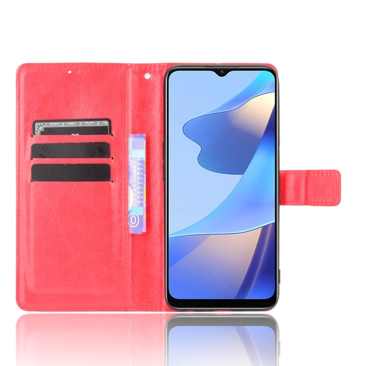 For OPPO A16 Crazy Horse Texture Horizontal Flip Leather Case with Holder & Card Slots & Lanyard(Red) - OPPO Cases by buy2fix | Online Shopping UK | buy2fix