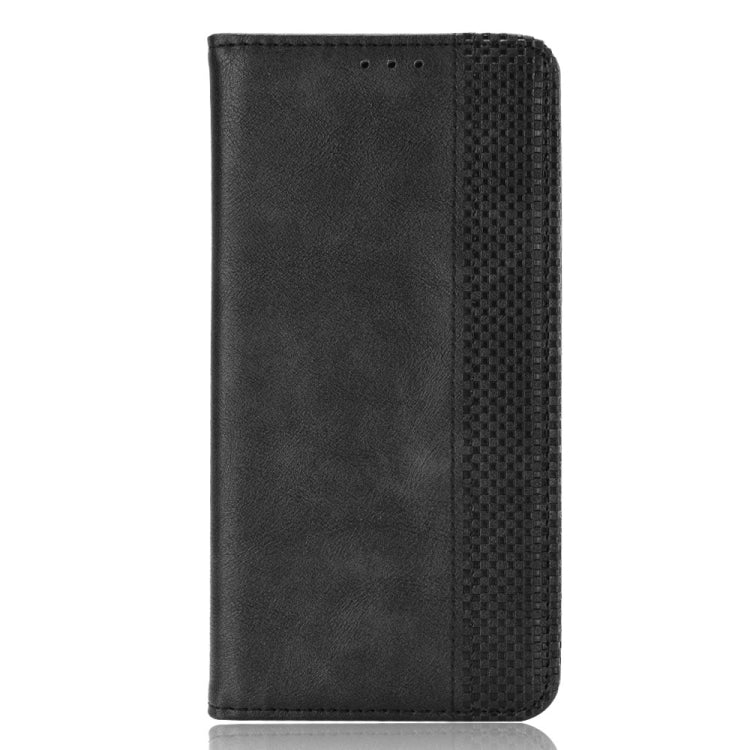 For ZTE Blade A51 Magnetic Buckle Retro Crazy Horse Texture Horizontal Flip Leather Case with Holder & Card Slots & Photo Frame(Black) - ZTE Cases by buy2fix | Online Shopping UK | buy2fix