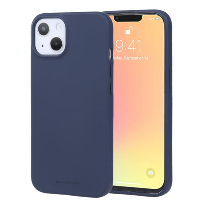 For iPhone 13 GOOSPERY SOFT FEELING Liquid TPU Shockproof Soft Case(Navy Blue) - iPhone 13 Cases by GOOSPERY | Online Shopping UK | buy2fix