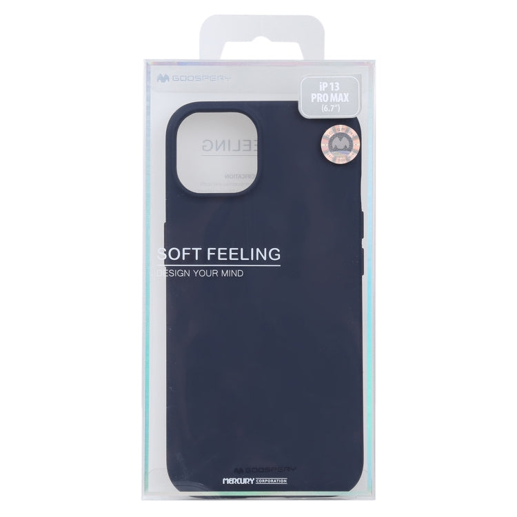 For iPhone 13 Pro GOOSPERY SOFT FEELING Liquid TPU Shockproof Soft Case (Navy Blue) - iPhone 13 Pro Cases by GOOSPERY | Online Shopping UK | buy2fix