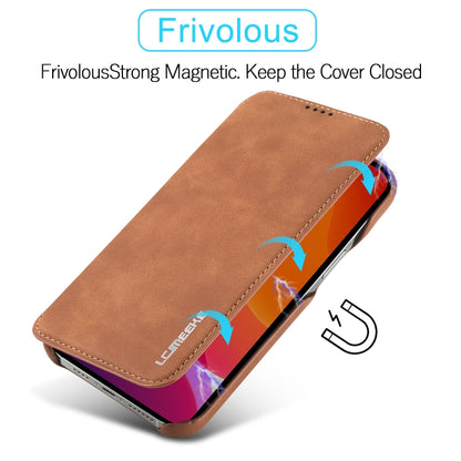 For iPhone 13 LC.IMEEKE Hon Ancient Series Horizontal Flip Leather Case with Holder & Card Slot(Brown) - iPhone 13 Cases by LC.IMEEKE | Online Shopping UK | buy2fix