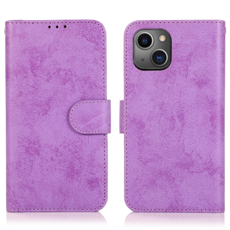 For iPhone 13 Pro Max Retro 2 in 1 Detachable Horizontal Flip Leather Case with Card Slots & Wallet (Purple) - iPhone 13 Pro Max Cases by buy2fix | Online Shopping UK | buy2fix