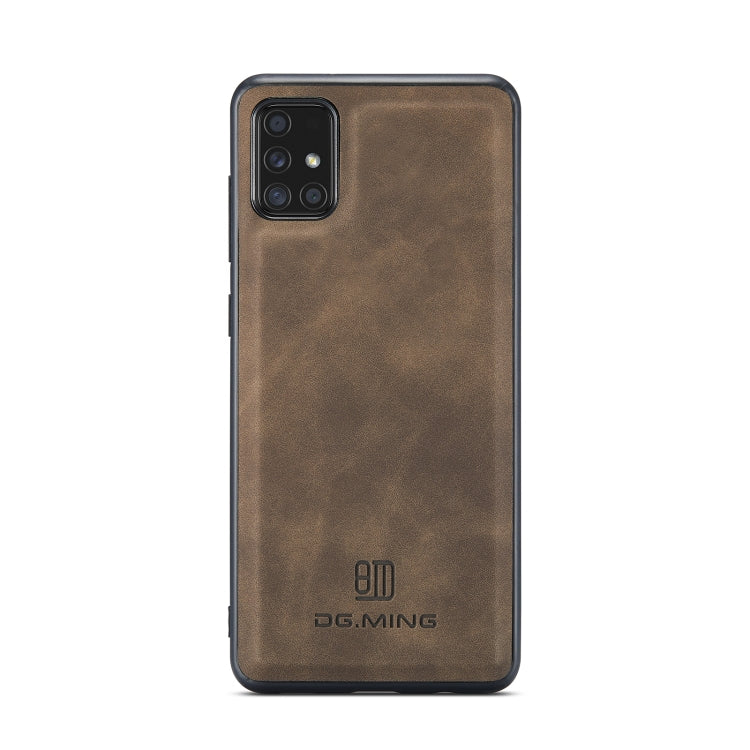 For Samsung Galaxy A71 DG.MING M1 Series 3-Fold Multi Card Wallet  Back Cover Shockproof Case with Holder Function(Coffee) - Galaxy Phone Cases by DG.MING | Online Shopping UK | buy2fix