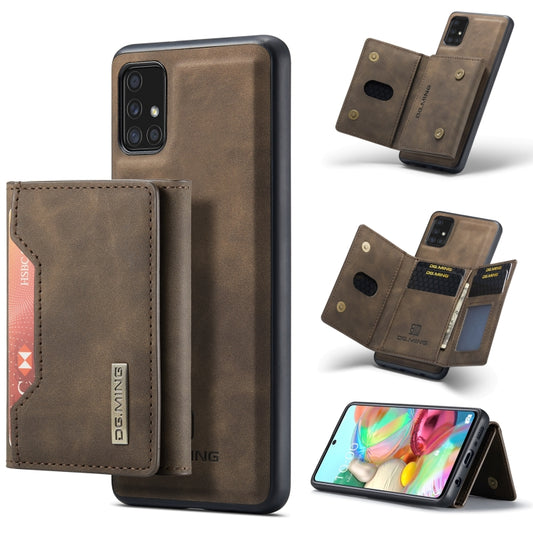 For Samsung Galaxy A71 DG.MING M2 Series 3-Fold Multi Card Bag Back Cover Shockproof Case with Wallet & Holder Function(Coffee) - Galaxy Phone Cases by DG.MING | Online Shopping UK | buy2fix