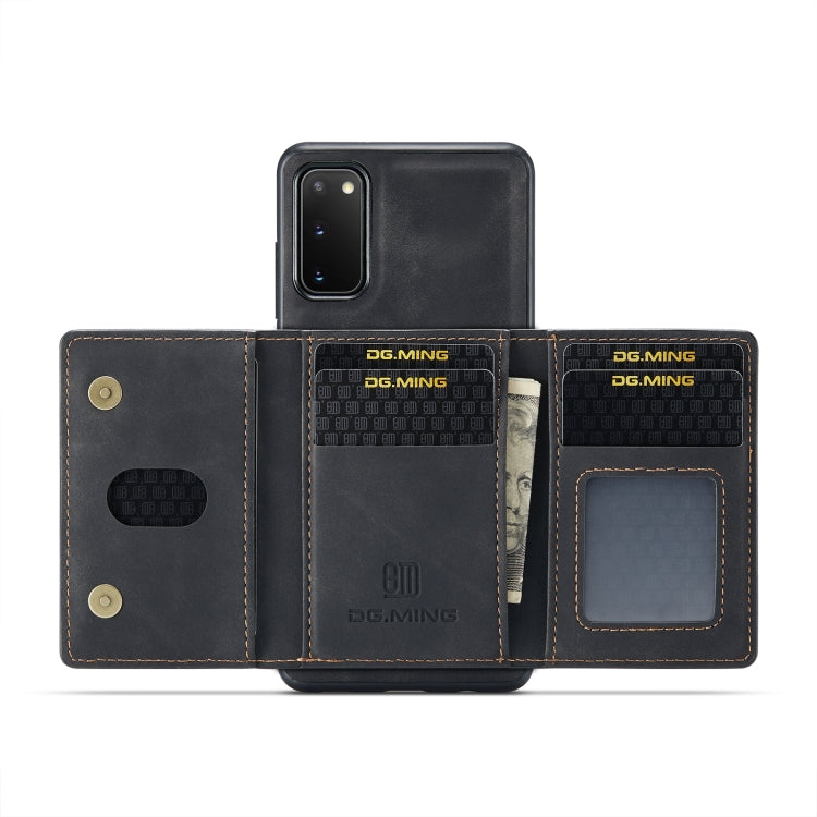 For Samsung Galaxy S20 DG.MING M2 Series 3-Fold Multi Card Bag Back Cover Shockproof Case with Wallet & Holder Function(Black) - Galaxy Phone Cases by DG.MING | Online Shopping UK | buy2fix