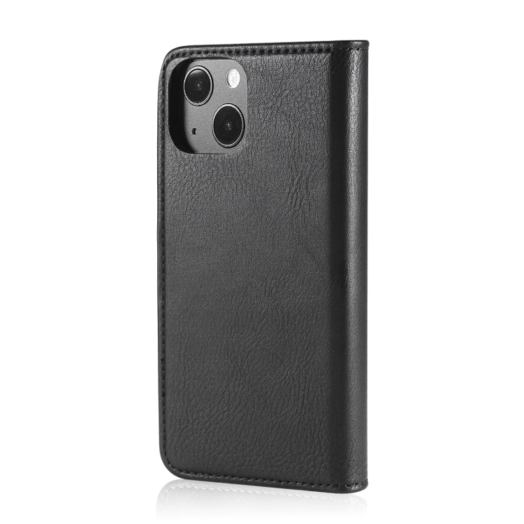 For iPhone 13 DG.MING Crazy Horse Texture Flip Detachable Magnetic Leather Case with Holder & Card Slots & Wallet(Black) - iPhone 13 Cases by DG.MING | Online Shopping UK | buy2fix