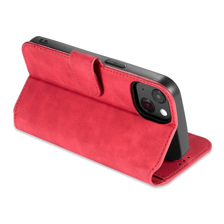 For iPhone 13 mini DG.MING Retro Oil Side Horizontal Flip Leather Case with Holder & Card Slots & Wallet (Red) - iPhone 13 mini Cases by DG.MING | Online Shopping UK | buy2fix