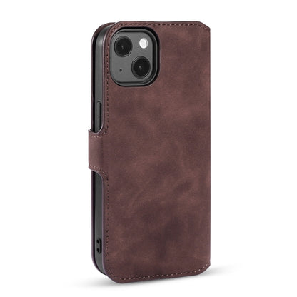 For iPhone 13 DG.MING Retro Oil Side Horizontal Flip Leather Case with Holder & Card Slots & Wallet(Coffee) - iPhone 13 Cases by DG.MING | Online Shopping UK | buy2fix