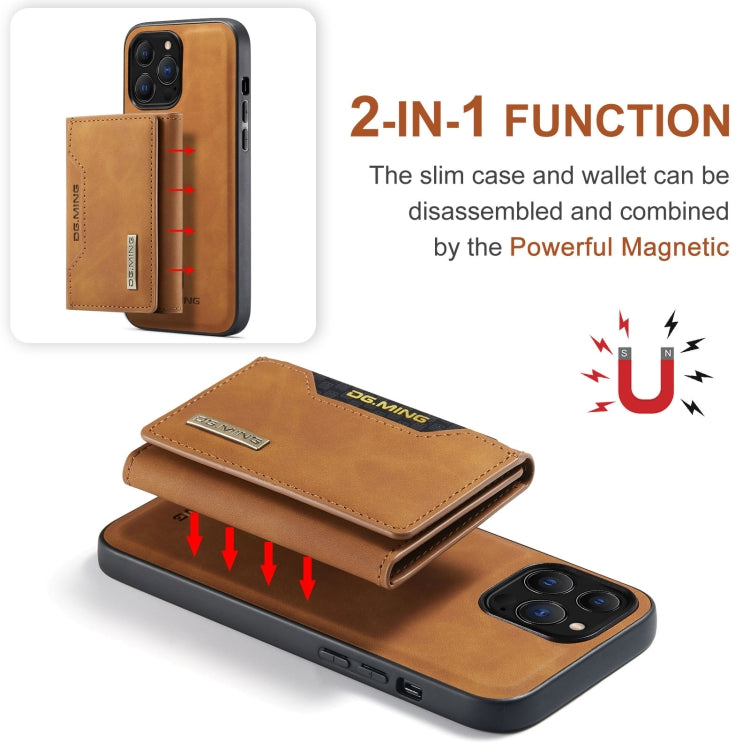 For iPhone 13 Pro Max DG.MING M2 Series 3-Fold Card Bag Shockproof Case with Wallet & Holder Function (Brown) - iPhone 13 Pro Max Cases by DG.MING | Online Shopping UK | buy2fix