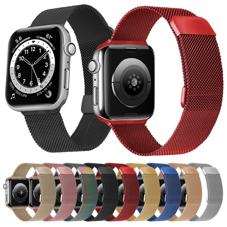 Adjustable Dual Section Milan Watch Band For Apple Watch Ultra 49mm&Watch Ultra 2 49mm / Series 9&8&7 45mm / SE 3&SE 2&6&SE&5&4 44mm / 3&2&1 42mm(Rose Gold) - Watch Bands by buy2fix | Online Shopping UK | buy2fix