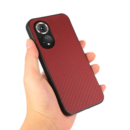 For Honor 50 Accurate Hole Carbon Fiber Texture Shockproof Case(Red) - Honor Cases by buy2fix | Online Shopping UK | buy2fix