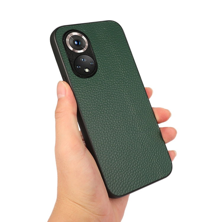 For Honor 50 Accurate Hole Litchi Texture Leather Shockproof Case(Green) - Honor Cases by buy2fix | Online Shopping UK | buy2fix