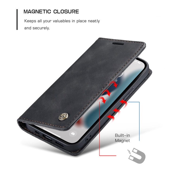 For iPhone 13 Pro CaseMe-013 Multifunctional Retro Frosted Horizontal Flip Leather Case with Card Slot & Holder & Wallet (Black) - iPhone 13 Pro Cases by CaseMe | Online Shopping UK | buy2fix