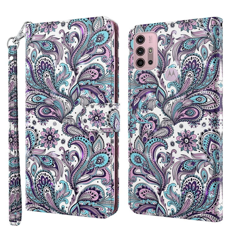 For Motorola Moto G30/G10/G20 3D Painting Pattern Horizontal Flip TPU + PU Leather Case with Holder & Card Slots & Wallet(Swirl Pattern) - Motorola Cases by buy2fix | Online Shopping UK | buy2fix