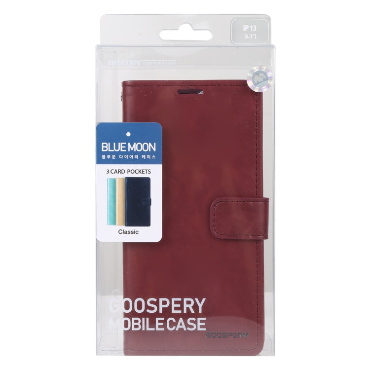 For iPhone 13 mini GOOSPERY BLUE MOON Crazy Horse Texture Horizontal Flip Leather Case with Holder & Card Slot & Wallet (Wine Red) - iPhone 13 mini Cases by GOOSPERY | Online Shopping UK | buy2fix