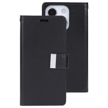 For iPhone 13 GOOSPERY RICH DIARY Crazy Horse Texture Horizontal Flip Leather Case with Holder & Card Slots & Wallet(Black) - iPhone 13 Cases by GOOSPERY | Online Shopping UK | buy2fix