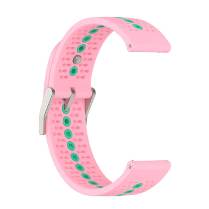 22mm Universal Colorful Hole Silicone Watch Band(Pink Mint Green) - Watch Bands by buy2fix | Online Shopping UK | buy2fix