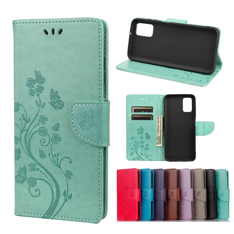 Butterfly Flower Pattern Horizontal Flip Leather Case with Holder & Card Slots & Wallet For Xiaomi Redmi 10(Green) - Xiaomi Cases by buy2fix | Online Shopping UK | buy2fix