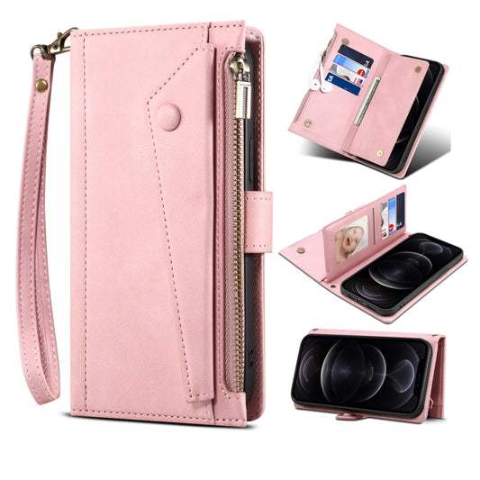 For iPhone X / XS Retro Frosted Horizontal Flip Leather Case with Holder & Card Slot & Wallet & Zipper Pocket & Lanyard(Rose Gold) - More iPhone Cases by buy2fix | Online Shopping UK | buy2fix