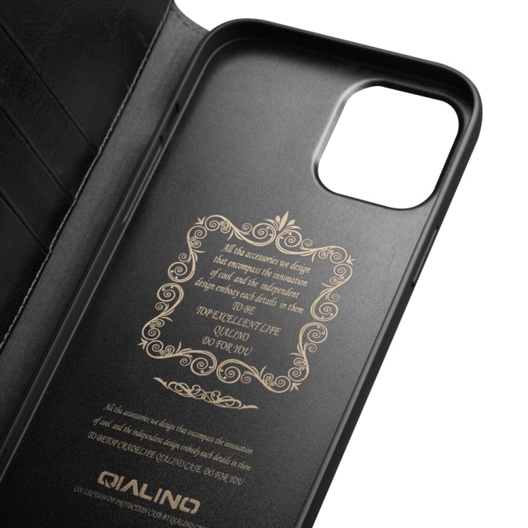 For iPhone 13 Pro Max QIALINO Horizontal Flip Leather Case with Holder & Card Slots & Wallet (Black) - iPhone 13 Pro Max Cases by QIALINO | Online Shopping UK | buy2fix