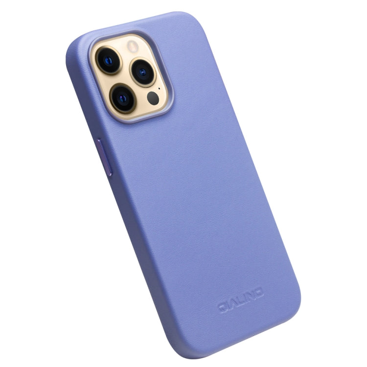 For iPhone 13 Pro Max QIALINO Nappa Cowhide MagSafe Magnetic Protective Case (Blue) - iPhone 13 Pro Max Cases by QIALINO | Online Shopping UK | buy2fix