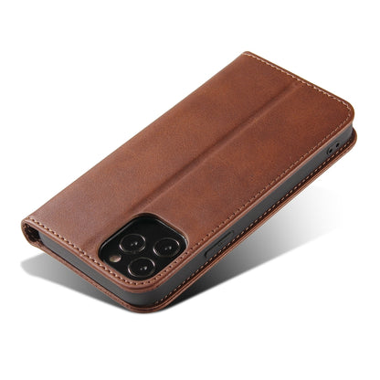 For iPhone 13 Calf Texture Magnetic Horizontal Flip Leather Case with Holder & Card Slots & Wallet(Brown) - iPhone 13 Cases by buy2fix | Online Shopping UK | buy2fix