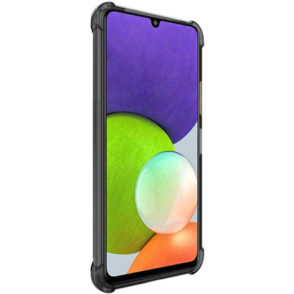 For Samsung Galaxy A22 4G IMAK All Coverage Shockproof Airbag TPU Case with Screen Protector(Transparent Black) - Galaxy Phone Cases by imak | Online Shopping UK | buy2fix