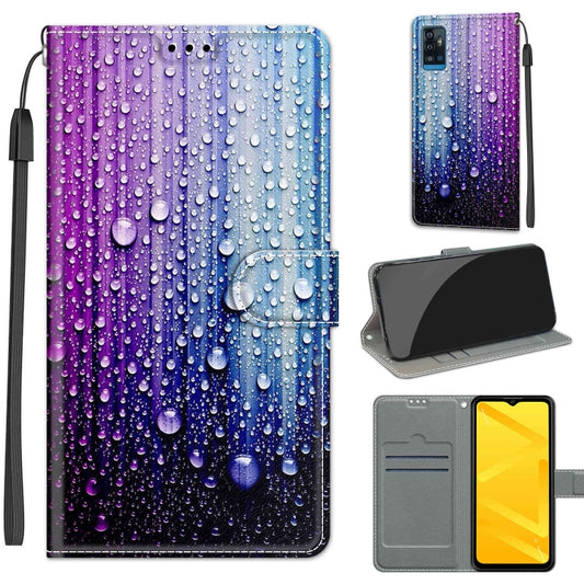 Voltage Coloured Drawing Magnetic Clasp Horizontal Flip PU Leather Case with Holder & Card Slots For ZTE Blade A71(C05 Purple Blue Water Drops) - ZTE Cases by buy2fix | Online Shopping UK | buy2fix