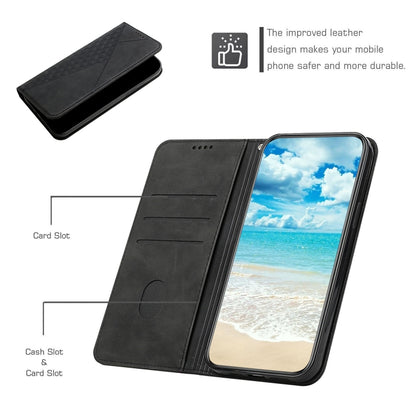 For Motorola Moto G30 / G10 Diamond Pattern Splicing Skin Feel Magnetic Horizontal Flip Leather Case with Card Slots & Holder & Wallet(Black) - Motorola Cases by buy2fix | Online Shopping UK | buy2fix