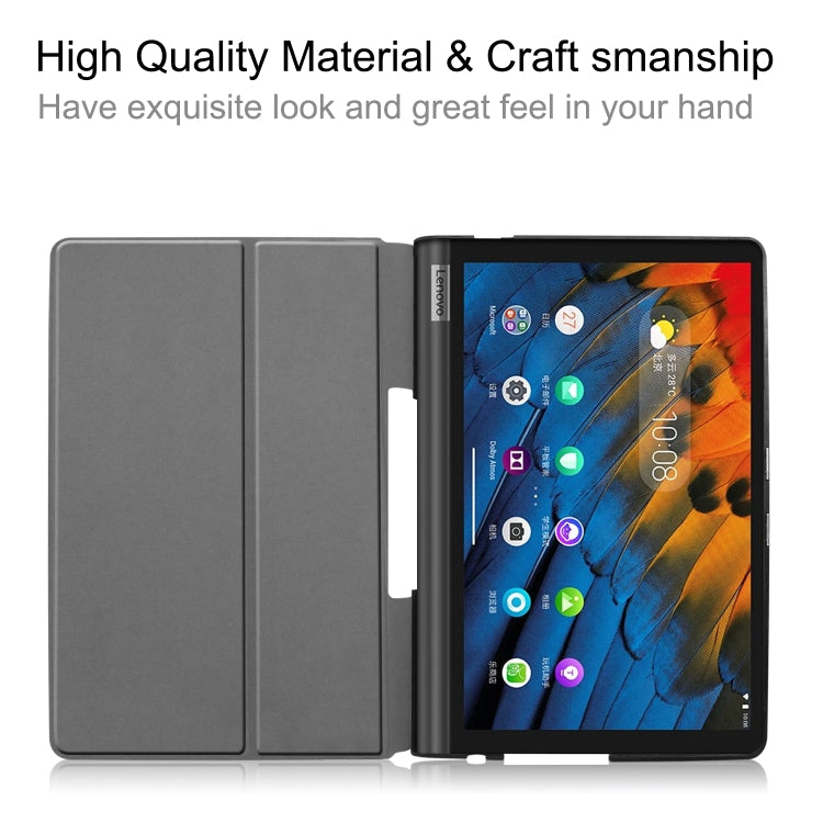 For Lenovo Yoga Smart Tab Color Drawing Pattern Horizontal Flip Leather Case with Two-folding Holder(Color Butterfly) - Lenovo by buy2fix | Online Shopping UK | buy2fix