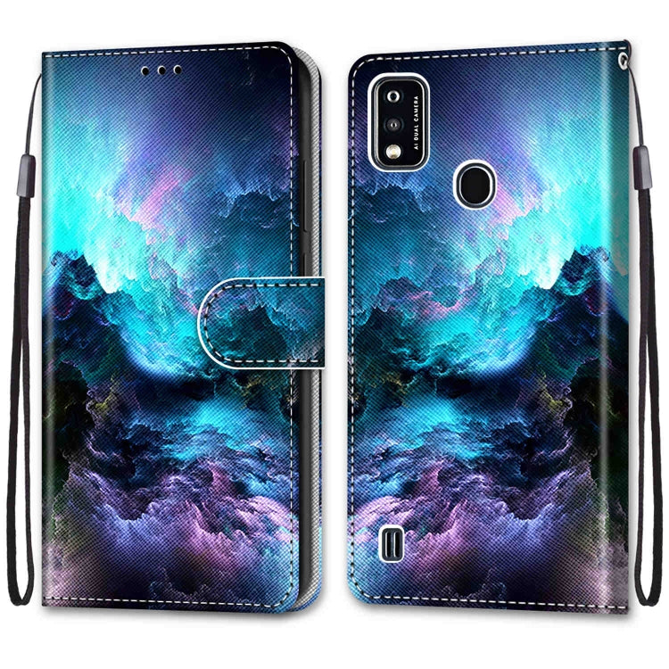 For ZTE Blade A51 Coloured Drawing Cross Texture Horizontal Flip PU Leather Case with Holder & Card Slots & Wallet & Lanyard(Colorful Clouds) - ZTE Cases by buy2fix | Online Shopping UK | buy2fix