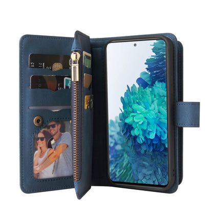 For Samsung Galaxy S20 FE Skin Feel PU + TPU Horizontal Flip Leather Case with Holder & 15 Cards Slot & Wallet & Zipper Pocket & Lanyard(Black) - Galaxy S20 FE Cases by buy2fix | Online Shopping UK | buy2fix