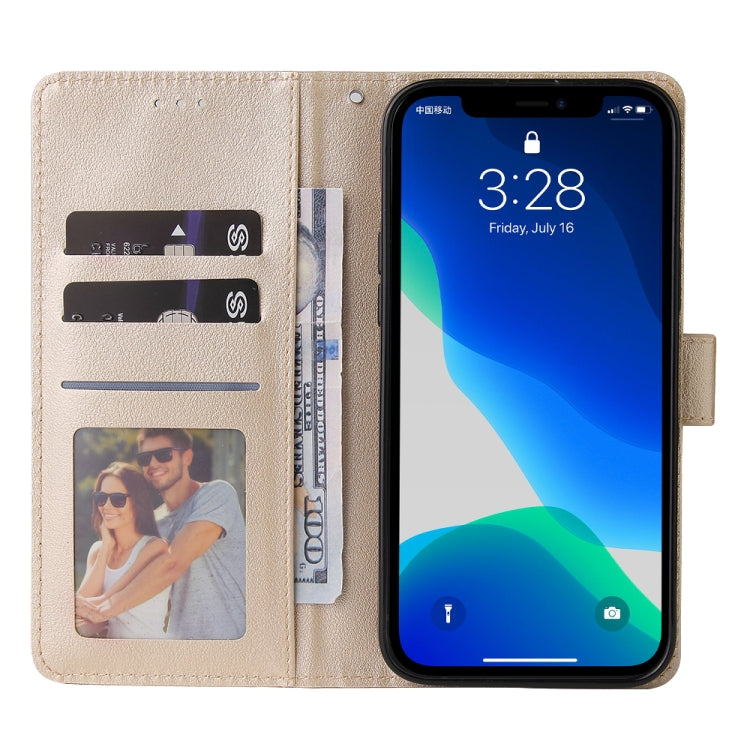 For iPhone 13 mini Multifunctional Horizontal Flip Leather Case, with Three Card Slot & Holder & Photo Frame & Lanyard (Tyrant Gold) - iPhone 13 mini Cases by buy2fix | Online Shopping UK | buy2fix