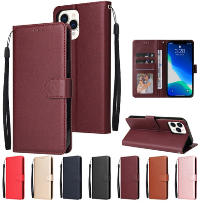 For iPhone 13 mini Multifunctional Horizontal Flip Leather Case, with Three Card Slot & Holder & Photo Frame & Lanyard (Brown) - iPhone 13 mini Cases by buy2fix | Online Shopping UK | buy2fix