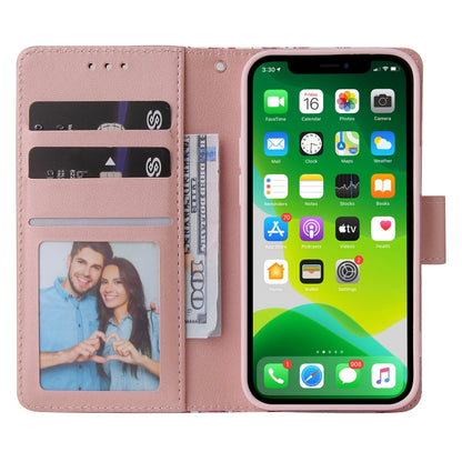 For iPhone 13 mini Marble Bronzing Stitching Horizontal Flip PU Leather Case with Holder & Card Slots & Wallet & Photo Frame (Purple) - iPhone 13 mini Cases by buy2fix | Online Shopping UK | buy2fix