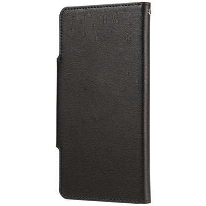 For iPhone 12 / 12 Pro Ultra-thin Separable Magnetic Horizontal Flip Leather Case with Card Slot & Wallet(Black) - iPhone 12 / 12 Pro Cases by buy2fix | Online Shopping UK | buy2fix