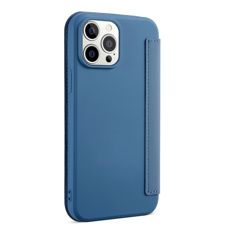 For iPhone 13 Pro Skin Feel Horizontal Flip PU Leather Case with Holder & Card Slot (Smoky Blue) - iPhone 13 Pro Cases by buy2fix | Online Shopping UK | buy2fix