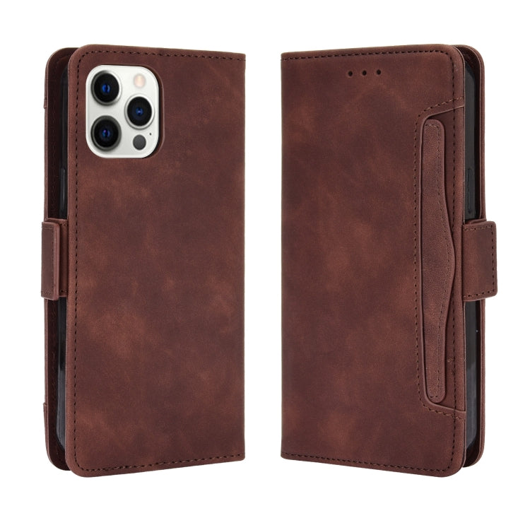 For iPhone 13 Pro Skin Feel Calf Pattern Horizontal Flip Leather Case with Holder & Card Slots & Photo Frame (Brown) - iPhone 13 Pro Cases by buy2fix | Online Shopping UK | buy2fix