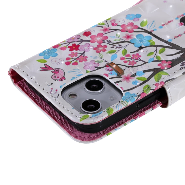 For iPhone 13 mini 3D Painted Pattern Horizontal Flip Leather Case with Holder & Card Slots & Wallet (Girl Under The Tree) - iPhone 13 mini Cases by buy2fix | Online Shopping UK | buy2fix