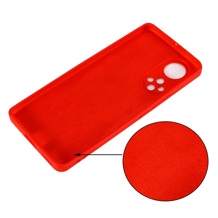 For Honor 50 Solid Color Liquid Silicone Dropproof Full Coverage Protective Case(Red) - Honor Cases by buy2fix | Online Shopping UK | buy2fix