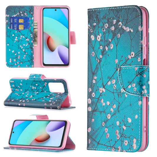 For Xiaomi Redmi 10 Colored Drawing Pattern Horizontal Flip Leather Case with Holder & Card Slots & Wallet(Plum Blossom) - Xiaomi Cases by buy2fix | Online Shopping UK | buy2fix