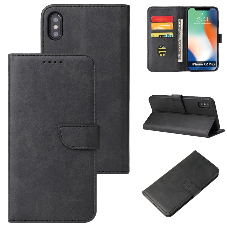 For iPhone XS Max Calf Texture Buckle Horizontal Flip Leather Case with Holder & Card Slots & Wallet(Black) - More iPhone Cases by buy2fix | Online Shopping UK | buy2fix