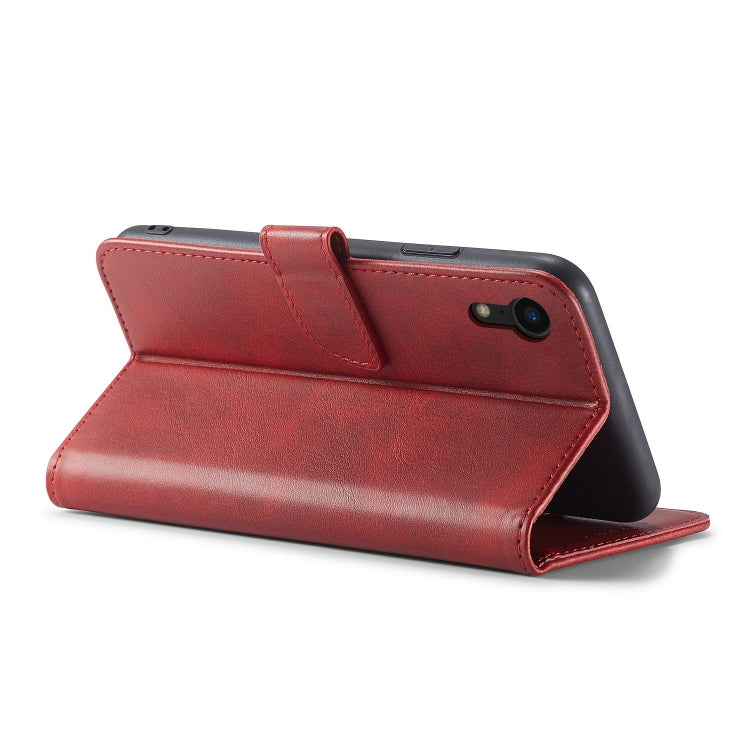 For iPhone XR Calf Texture Buckle Horizontal Flip Leather Case with Holder & Card Slots & Wallet(Red) - More iPhone Cases by buy2fix | Online Shopping UK | buy2fix