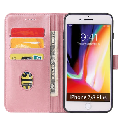 Calf Texture Buckle Horizontal Flip Leather Case with Holder & Card Slots & Wallet For iPhone 8 Plus & 7 Plus(Rose Gold) - More iPhone Cases by buy2fix | Online Shopping UK | buy2fix