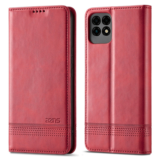 For Huawei Maimang 10 SE AZNS Magnetic Calf Texture Horizontal Flip Leather Case with Card Slots & Holder & Wallet(Red) - Huawei Cases by AZNS | Online Shopping UK | buy2fix