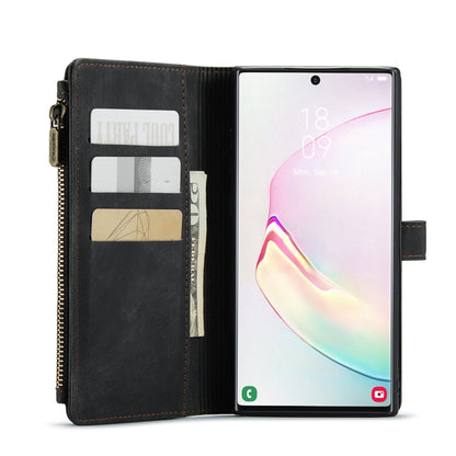 For Samsung Galaxy Note10+ CaseMe-C30 PU + TPU Multifunctional Horizontal Flip Leather Case with Holder & Card Slot & Wallet & Zipper Pocket(Black) - Galaxy Phone Cases by CaseMe | Online Shopping UK | buy2fix