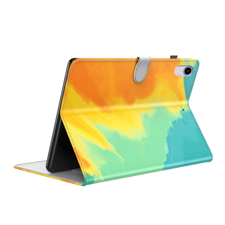 For iPad mini 6 Watercolor Pattern Skin Feel Magnetic Horizontal Flip PU Leather Tablet Case with Holder & Card Slots & Photo Frame(Autumn Leaves) - iPad mini 6 Cases by buy2fix | Online Shopping UK | buy2fix