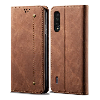 For Xiaomi Mi CC9 / Mi 9 Lite Denim Texture Casual Style Horizontal Flip Leather Case with Holder & Card Slots & Wallet(Brown) - Xiaomi Cases by buy2fix | Online Shopping UK | buy2fix