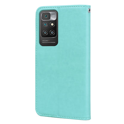 For Xiaomi Redmi 10 Rose Embossed Horizontal Flip PU Leather Case with Holder & Card Slots & Wallet(Green) - Xiaomi Cases by buy2fix | Online Shopping UK | buy2fix