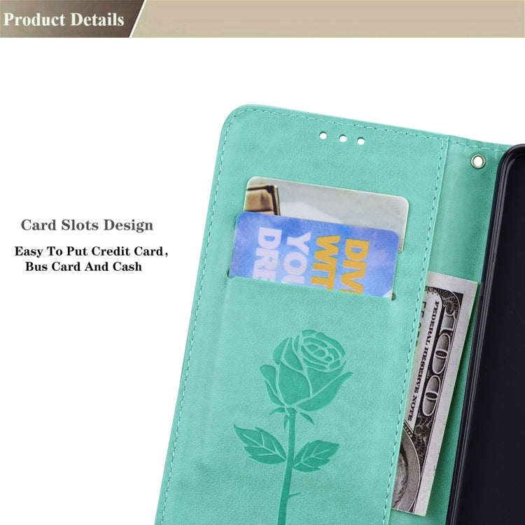 For Xiaomi Redmi 10 Rose Embossed Horizontal Flip PU Leather Case with Holder & Card Slots & Wallet(Green) - Xiaomi Cases by buy2fix | Online Shopping UK | buy2fix